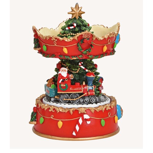 13cm Christmas Carousel Music Box (We Wish You A Merry Christmas) image