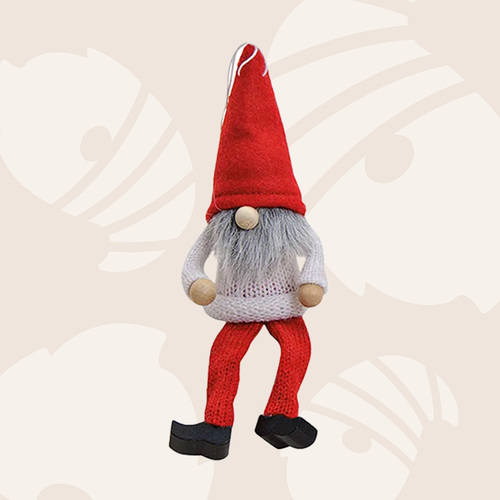 18cm Light Red Christmas Gnome In Winter Clothes