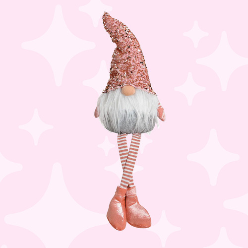 43cm Sequin Gnome- Pink