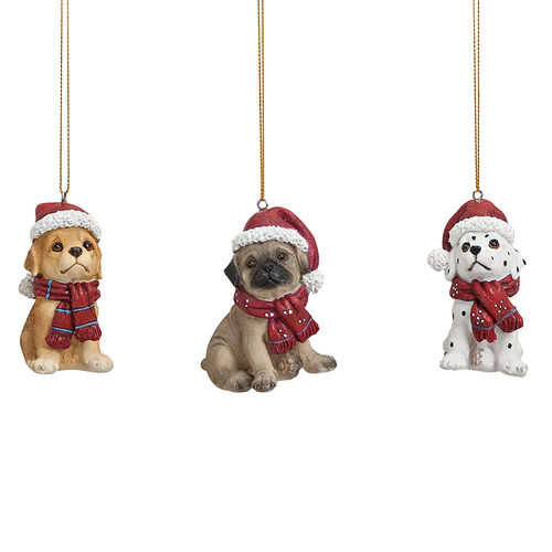 7cm Christmas Dog Hanging Decoration- Assorted Designs image