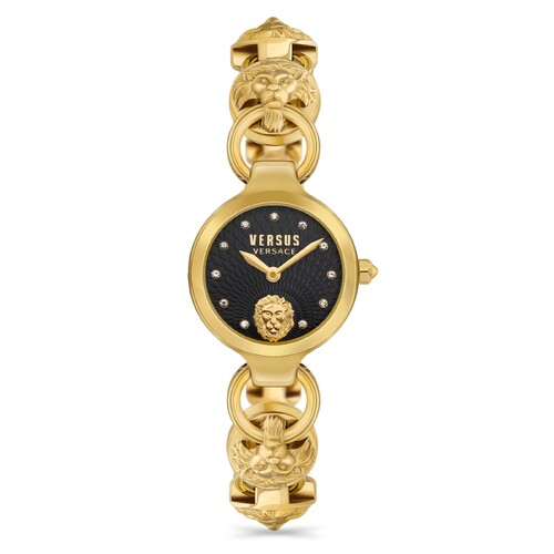 26mm Broadwood Petite Yellow Gold Womens Watch With Black Dial By VERSACE image