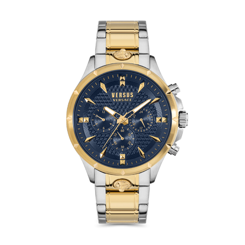 45mm Chrono Lion Gold & Silver Mens Watch With Blue Dial By VERSACE image