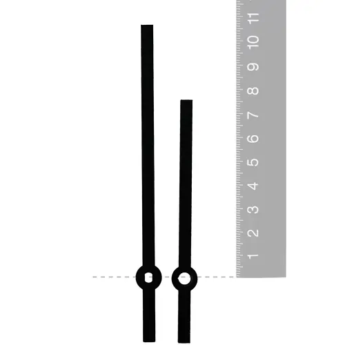 Black Straight Euroshaft Quartz Hands (107mm & 75mm) image