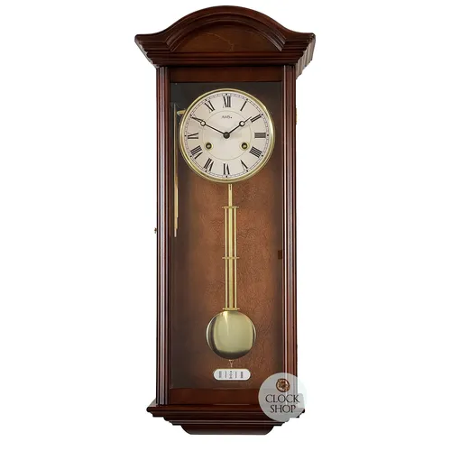 64cm Walnut 8 Day Mechanical Bim Bam Wall Clock By AMS image
