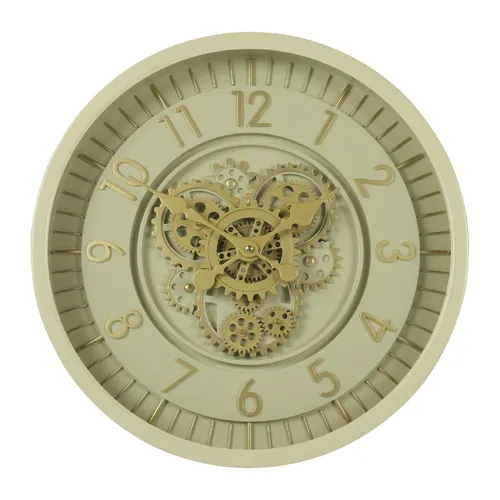 53cm Celestial Cream Moving Gear Wall Clock By COUNTRYFIELD image