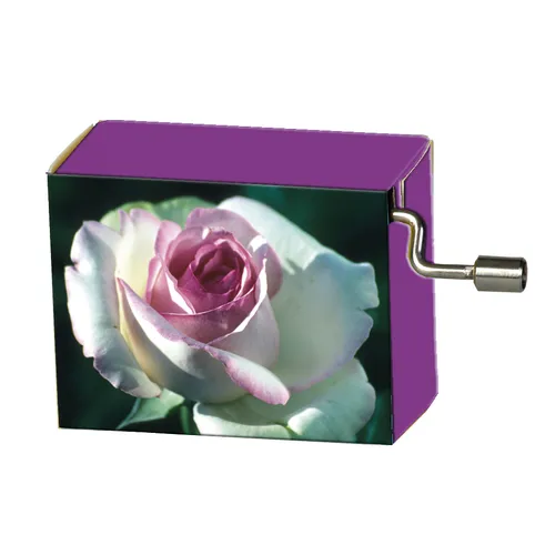 Modern Designs Hand Crank Music Box- White Rose (La Vie En Rose) image