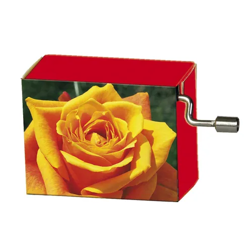 Modern Designs Hand Crank Music Box- Yellow Rose (Beethoven- Fur Elise) image
