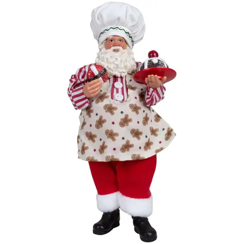 28cm Standing Santa Claus in Gingerbread Apron image