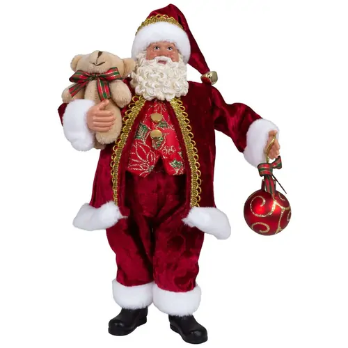 28cm Red & Gold Standing Santa Claus image