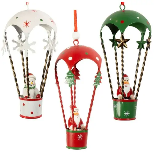 11cm Metal Hot Air Balloon Hanging Decoration- Assorted Designs image