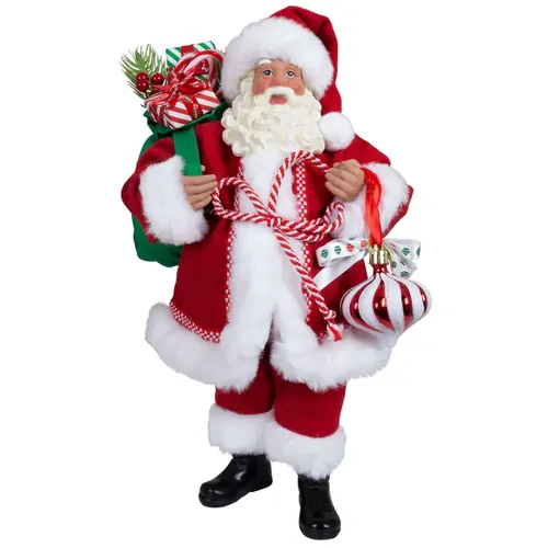 38cm Standing Santa Claus Holding Sack Of Presents image