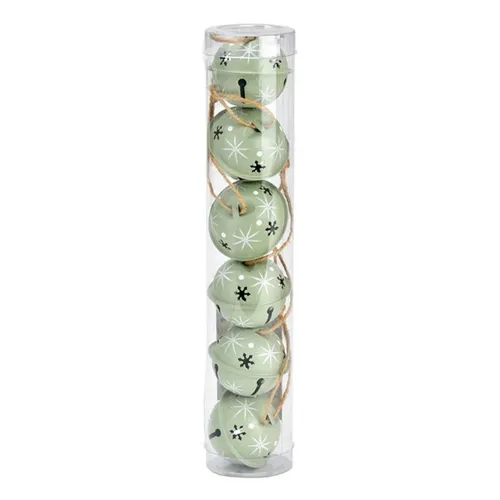 4cm Green Christmas Bells (Set Of 6) image