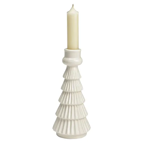 18cm White Ceramic Christmas Tree Candle Holder image