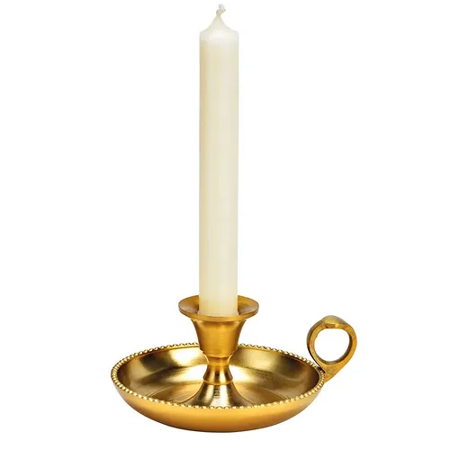 14cm Gold Metal Candle Holder image