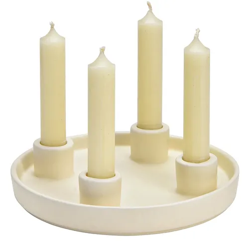 19cm White Ceramic Advent Candle Holder image