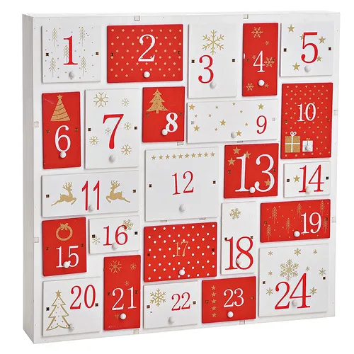 32cm Red & White Advent Calendar image