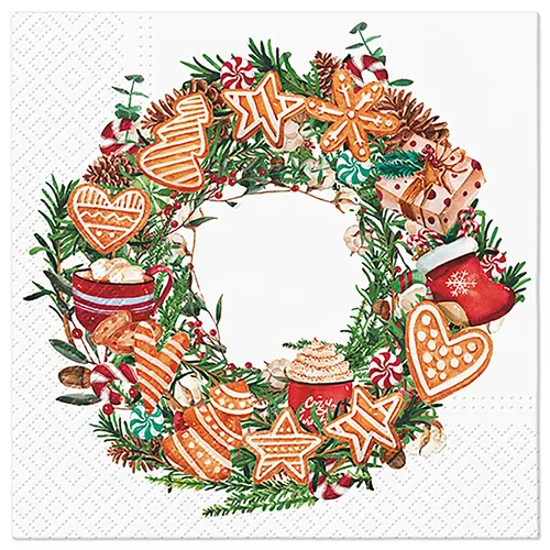 Serviette Pack (Gingerbread Wreath) image