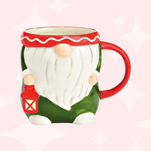 Red & Green 3D Christmas Gnome Mug image