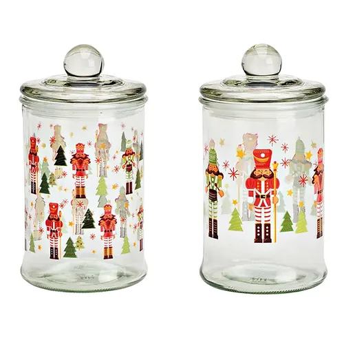 19cm Nutcracker Glass Storage Jar - Assorted Designs image