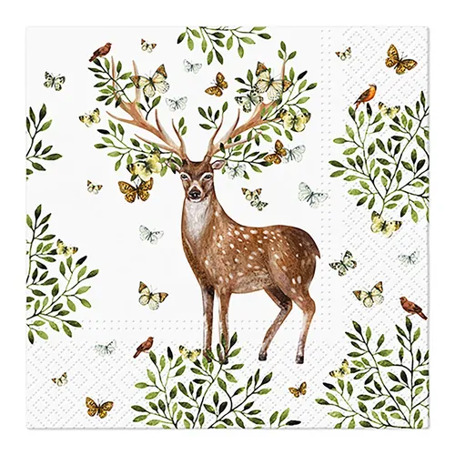 Serviette Pack - Deer & Butterflies image