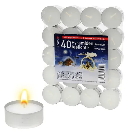 Pack of 40 Tealight Candles- Large Flame image