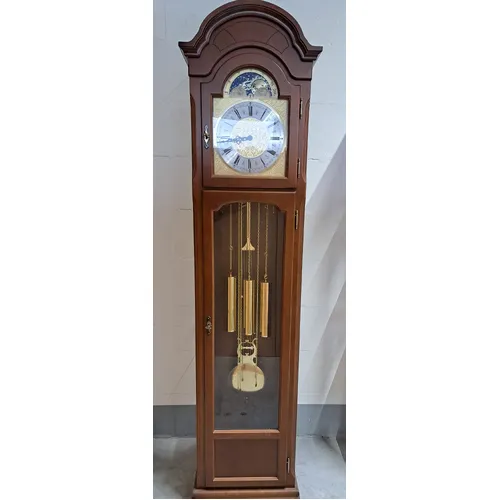 Walnut Grandfather Clock With Westminster Chime & Moon Dial By HERMLE image