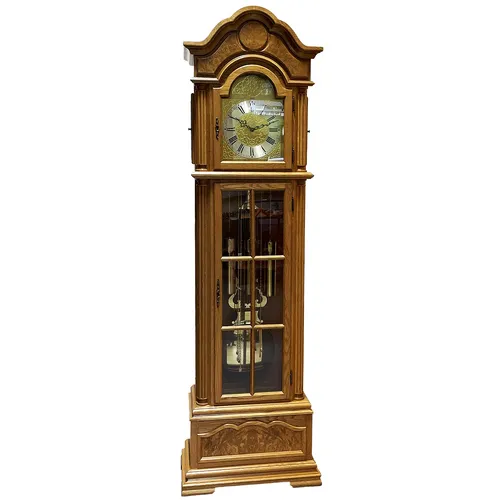 Light Oak Grandfather Clock With Westminster Chime By HERMLE image