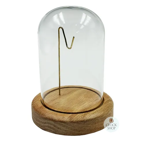 125mm Natural Oak Pocket Watch Glass Dome Display image