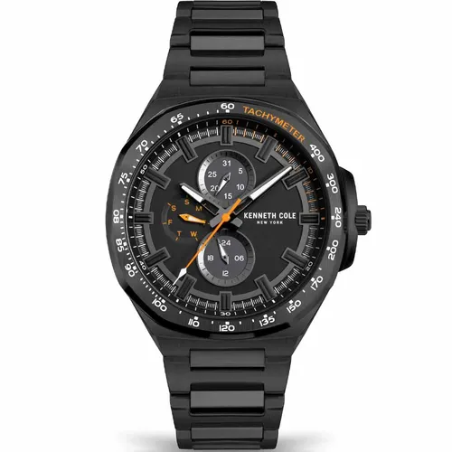 43.5mm Black Chronograph Mens Watch With Stainless Steel Band By KENNETH COLE image