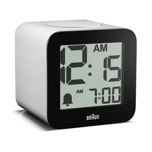 7.7cm White Speaking Digital Alarm Clock By BRAUN image