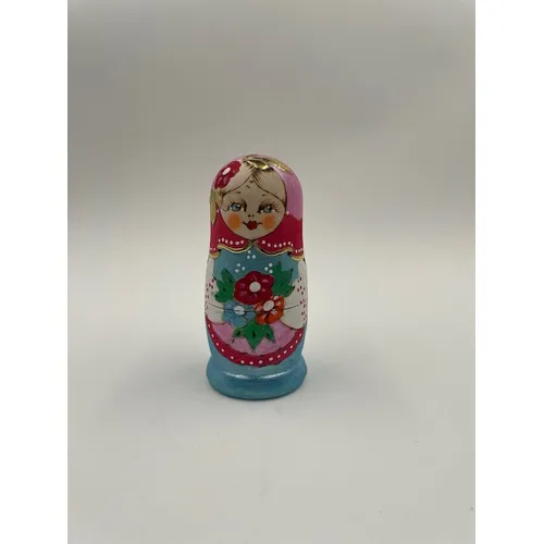 Woodburn Russian Dolls- Pink Scaft Floral 11cm (Set Of 5) image