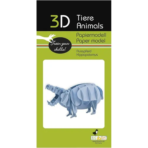 3D Paper Model - Hippopotamus image