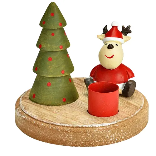 9cm Christmas Candle Holder- Reindeer