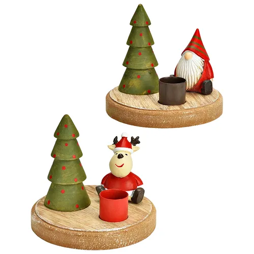 9cm Christmas Candle Holder- Assorted Designs image