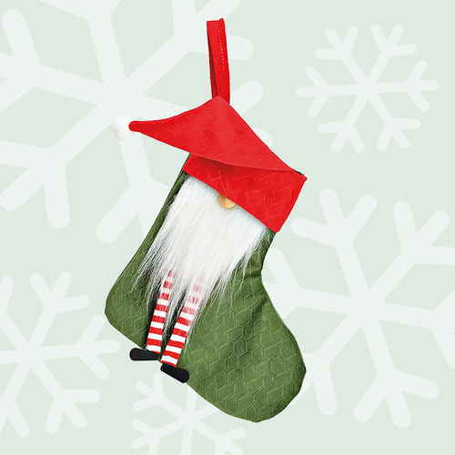 Elwyn | 29cm Felt Elf Gnome Christmas Stocking- Red Hat