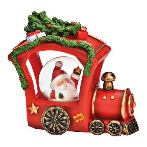 11cm Christmas Train With Santa In Snow Globe image