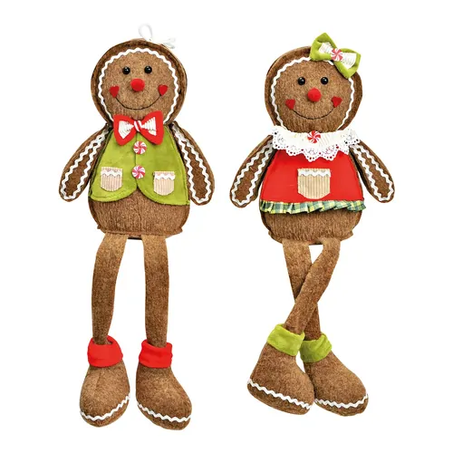 52cm Gingerbread Textile Figure Shelf Sitter- Boy Or Girl image