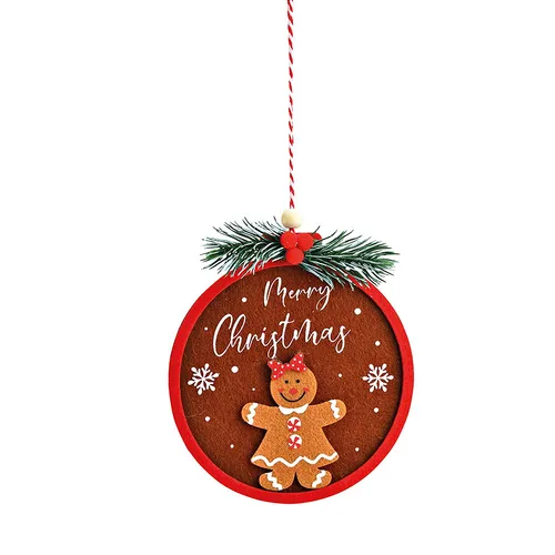 13cm Gingerbread Merry Christmas Hanging Decoration- Girl