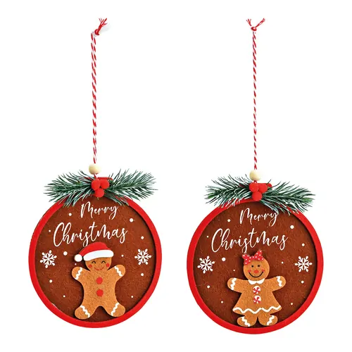 13cm Gingerbread Merry Christmas Hanging Decoration- Boy or Girl image