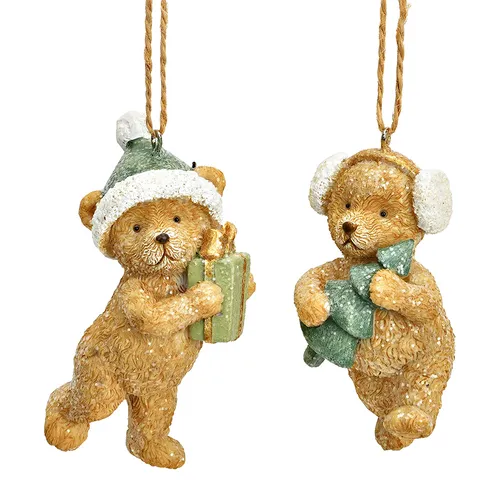 7cm Christmas Bear Hanging Decoration- Assorted Designs image