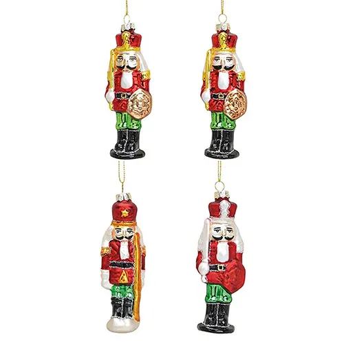 12cm Glass Nutcracker Hanging Decoration (Set Of 2)- Assorted Designs image