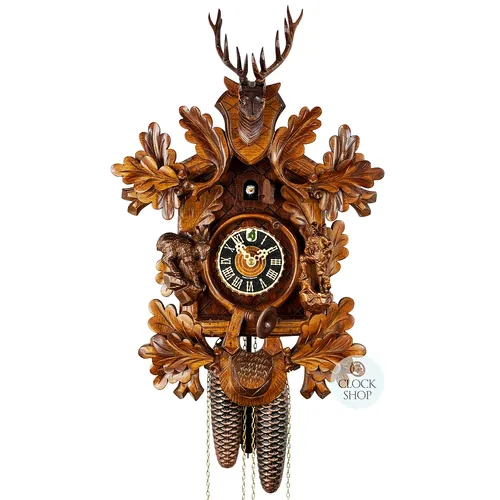 Hunter & Alpine Ibex 8 Day Mechanical Carved Cuckoo Clock By HÖNES image