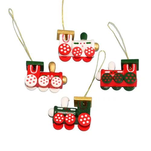 2.5cm Wooden Train Hanging Decoration- Assorted Designs image
