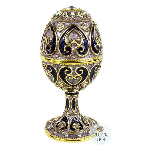 Lilac & Gold Egg Shaped Music Box (Beethoven- Fur Elise) image