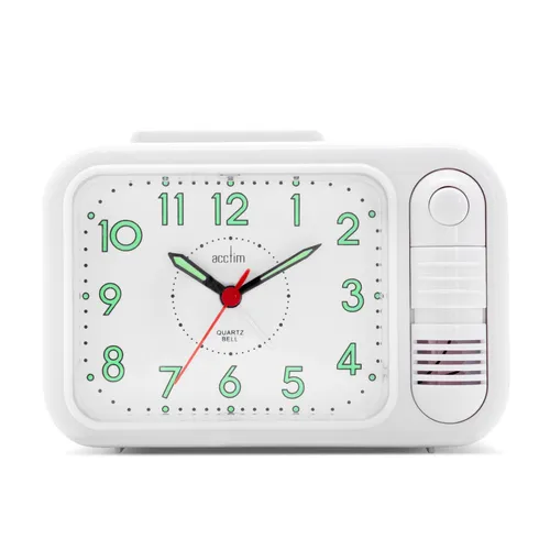 10cm Sonnet White Analogue Alarm Clock By ACCTIM (No Alarm) image