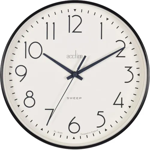 25cm Earl Black Round Silent Wall Clock By ACCTIM image