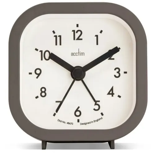 8cm Robyn Grey Analogue Alarm Clock By ACCTIM image