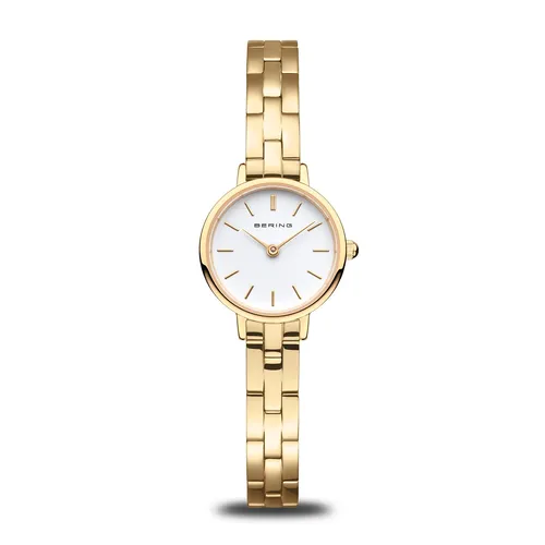 26mm Classic Collection Womens Watch With White Dial & Gold Case and Band By BERING image