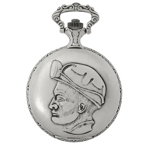 48mm Rhodium Unisex Pocket Watch With Miner By CLASSIQUE (Arabic) image