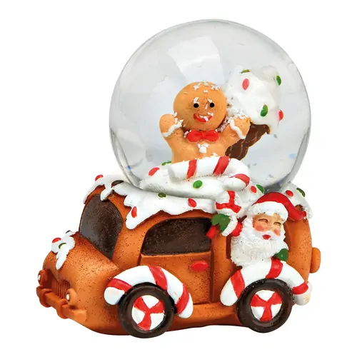 7cm Gingerbread Man On Car Snow Globe image
